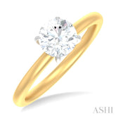 1/20 ctw Circular Shape Round Cut Diamond Semi Mount Engagement Ring in 14K Yellow and White Gold